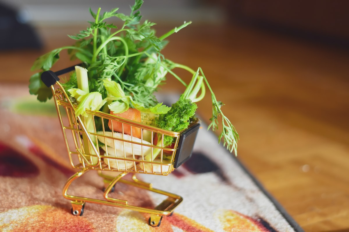 Fresh seasonal vegetables at farmers market